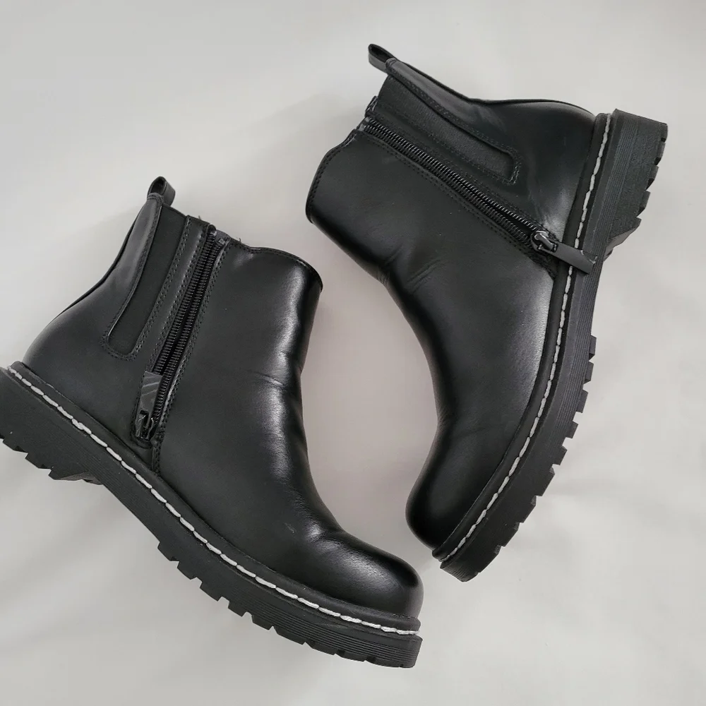 Torrid || 7.5 WW Black Faux Leather Chelsea Lug Sole Bootie - Picture 9 of 11
